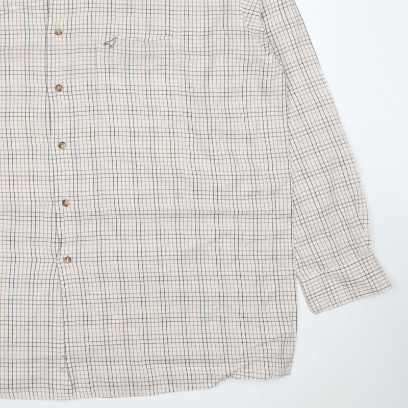 Alpendale Men’s XL White Check Cotton Country Shirt Long Sleeve