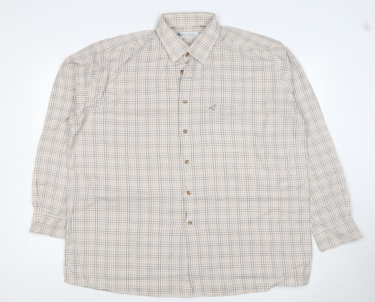 Alpendale Men’s XL White Check Cotton Country Shirt Long Sleeve