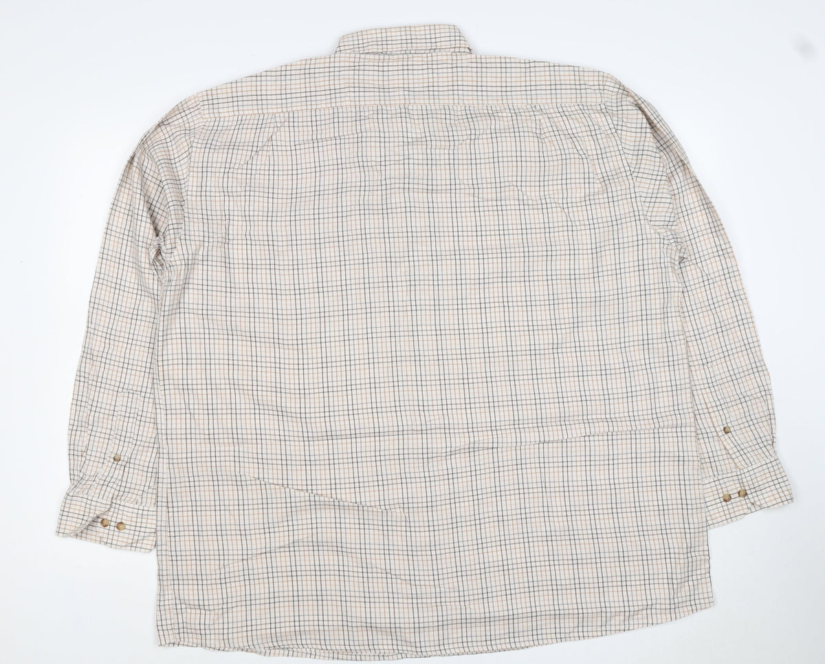 Alpendale Men’s XL White Check Cotton Country Shirt Long Sleeve