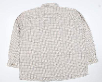 Alpendale Men’s XL White Check Cotton Country Shirt Long Sleeve