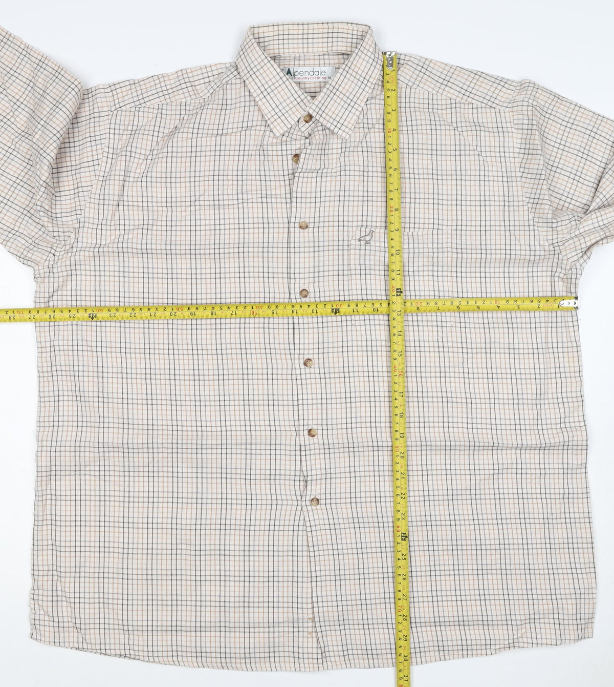 Alpendale Men’s XL White Check Cotton Country Shirt Long Sleeve