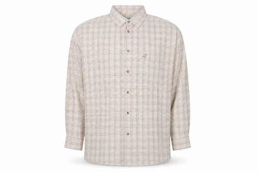 Front view of Alpendale Men’s XL White Check Cotton Country Shirt Long Sleeve