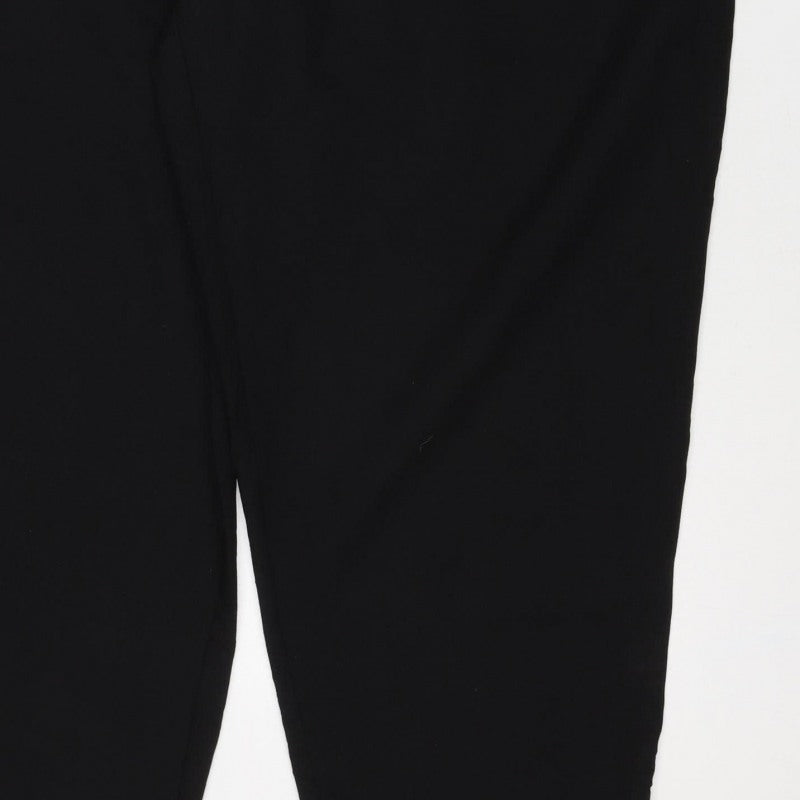 ASOS Women Black UK 8 Wide-Leg Elastic Waist Trousers