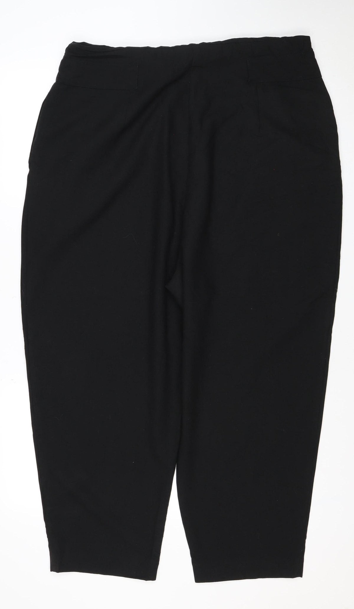 ASOS Women Black UK 8 Wide-Leg Elastic Waist Trousers