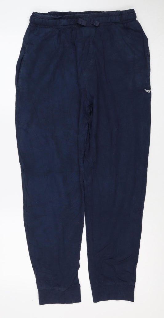 Back view of Threadbare Men's Blue M Jogger Trousers Elastic Waist Viscose