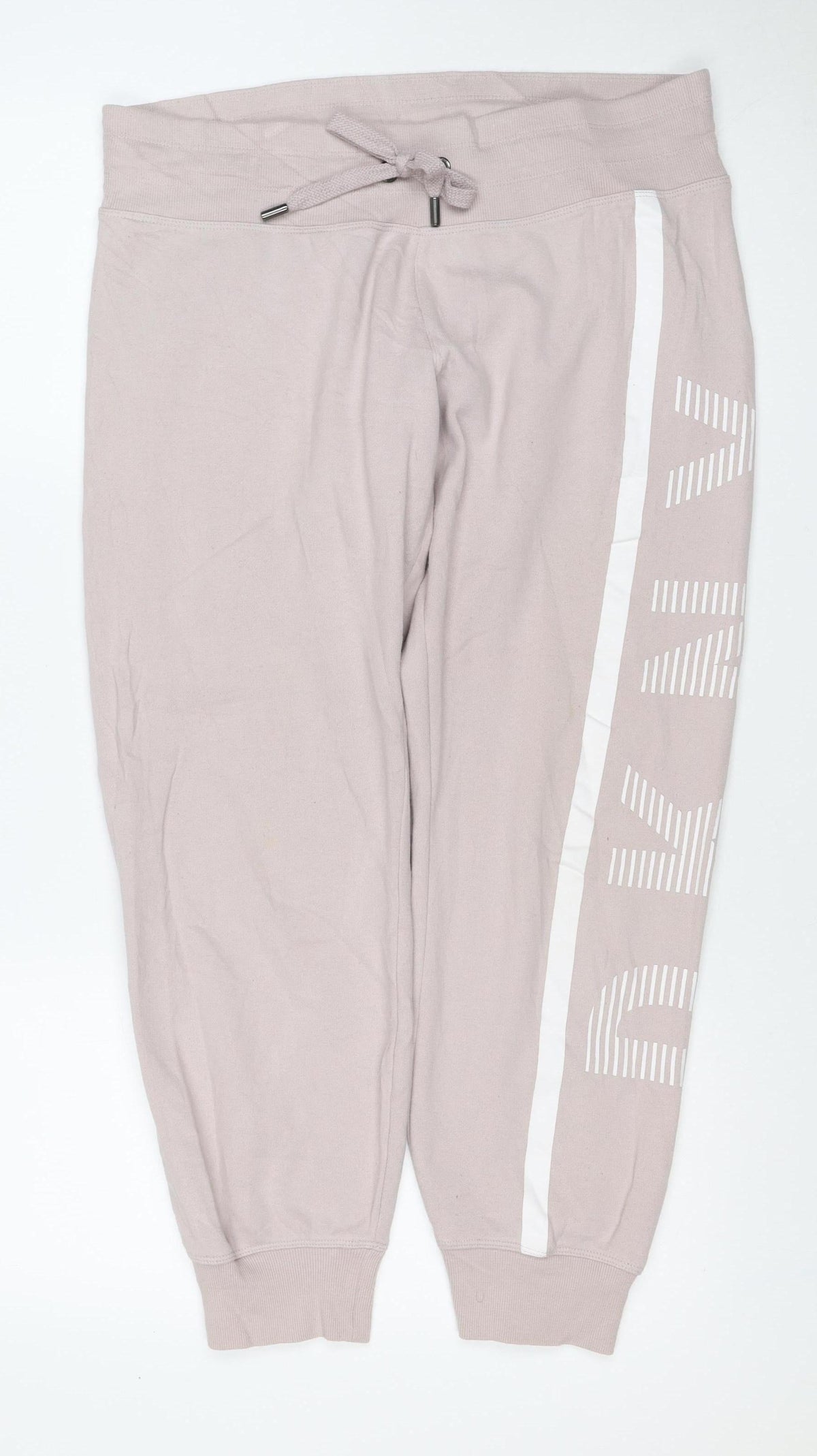 DKNY Women Pink M Jogger Sweatpants Logo Stripe Drawstring