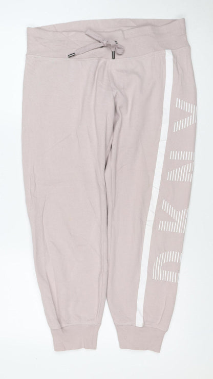 DKNY Women Pink M Jogger Sweatpants Logo Stripe Drawstring