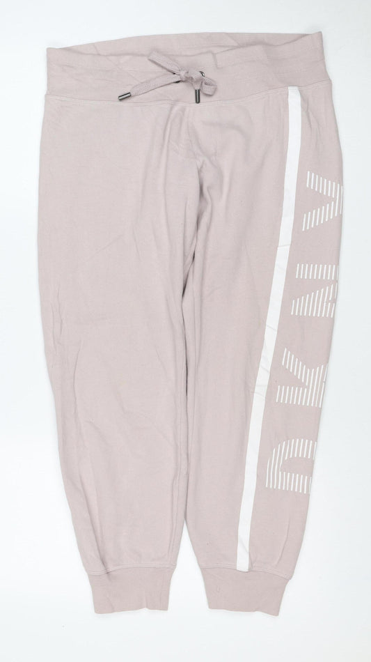 DKNY Women Pink M Jogger Sweatpants Logo Stripe Drawstring