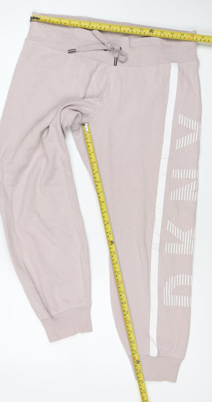 DKNY Women Pink M Jogger Sweatpants Logo Stripe Drawstring