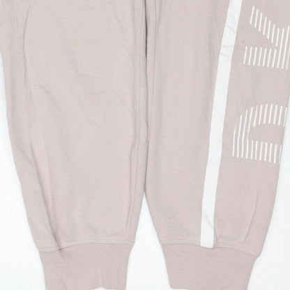 DKNY Women Pink M Jogger Sweatpants Logo Stripe Drawstring