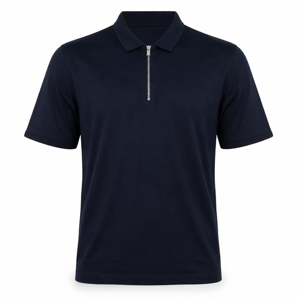 Autograph Men’s Blue M Supima Cotton 1/4 Zip Short Sleeve Polo
