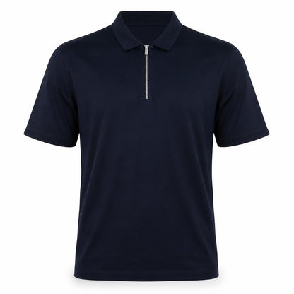 Autograph Men’s Blue M Supima Cotton 1/4 Zip Short Sleeve Polo