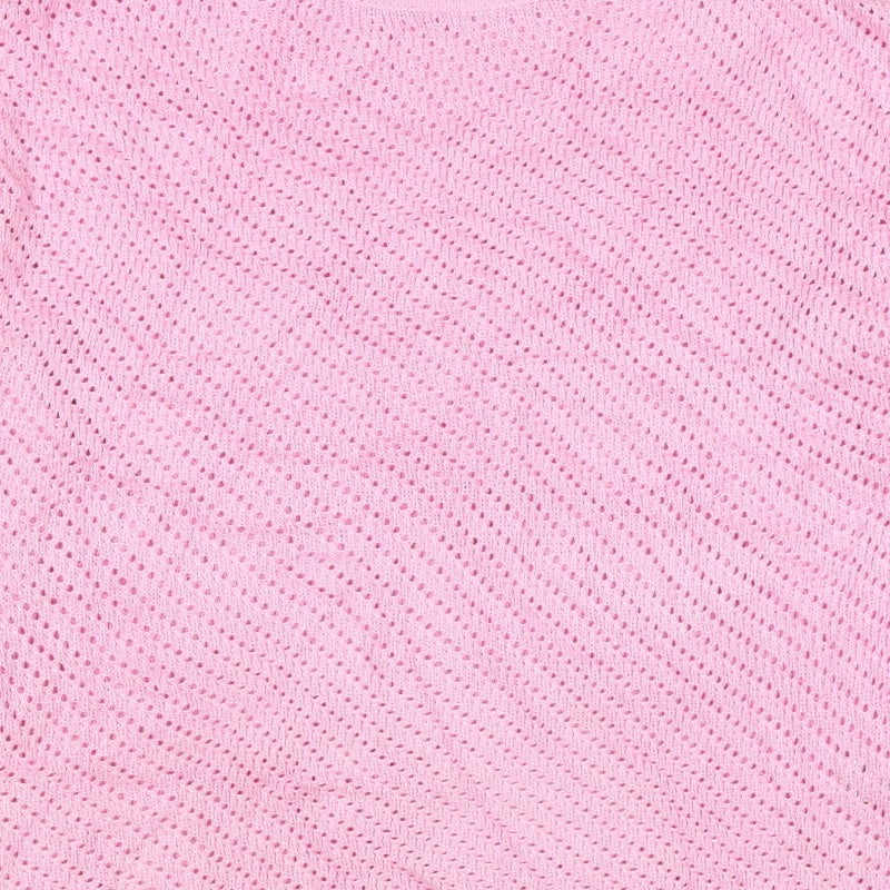 Marks and Spencer Women Pink L Open Knit Crew Neck Jumper