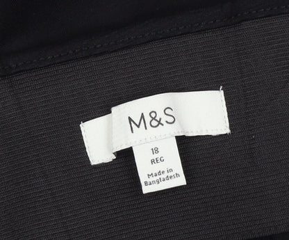 Marks and Spencer Women Black Size 18 Regular Straight Trousers