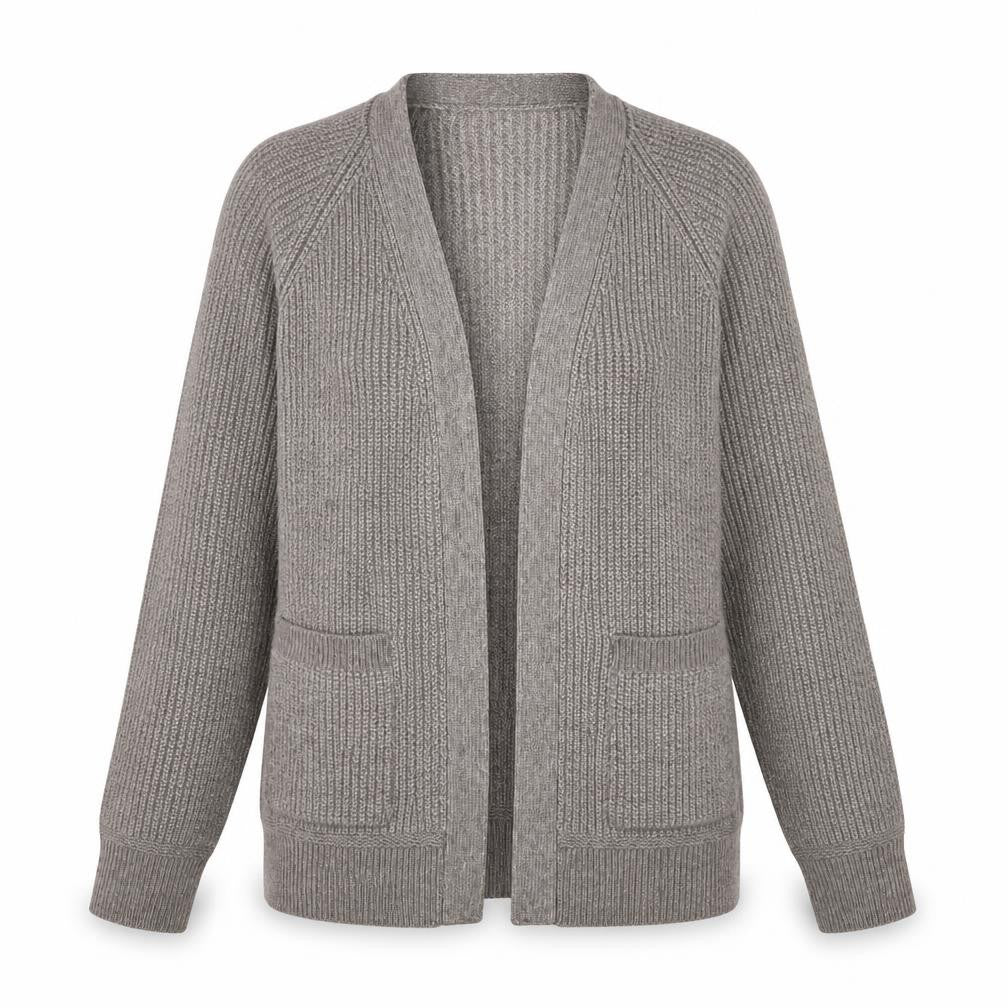 Marks and Spencer Women Beige M Alpaca Blend Open Knit Cardigan