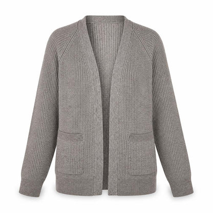 Marks and Spencer Women Beige M Alpaca Blend Open Knit Cardigan