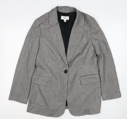 Marks and Spencer Women Grey Herringbone Blazer Jacket UK 10 Business