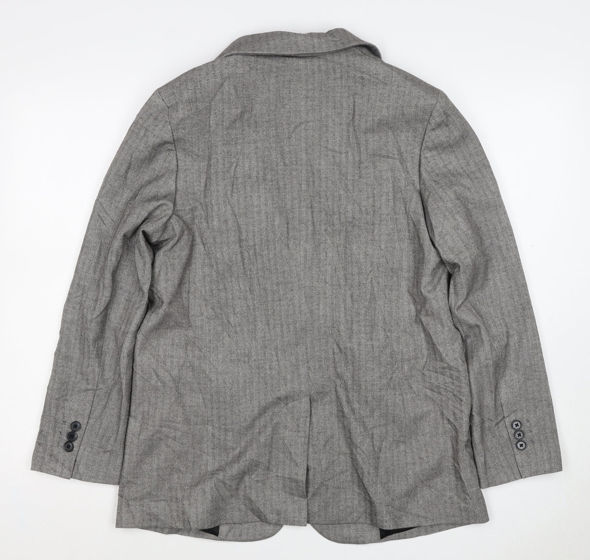 Marks and Spencer Women Grey Herringbone Blazer Jacket UK 10 Business