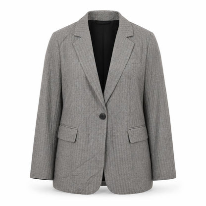 Marks and Spencer Women Grey Herringbone Blazer Jacket UK 10 Business