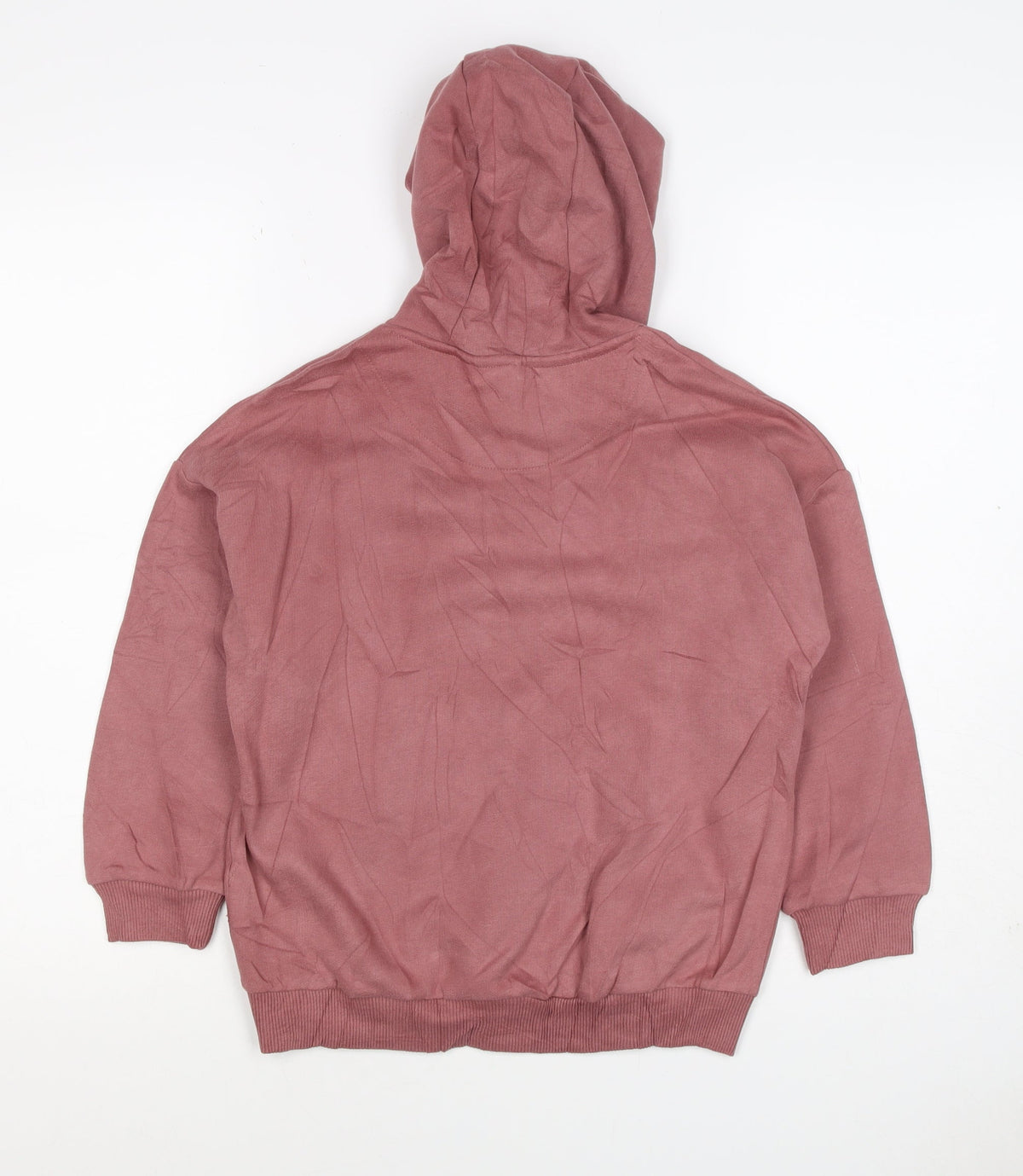 M&S Girls Pink 7-8 Years Pullover Hoodie Graphic Print Pocket
