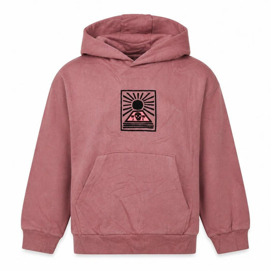 Front view of M&S girls’ pink 7-8 years pullover hoodie graphic print pocket