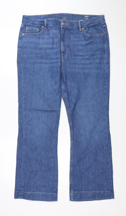 Marks and Spencer Women’s Blue Flare Jeans Size 18 Short