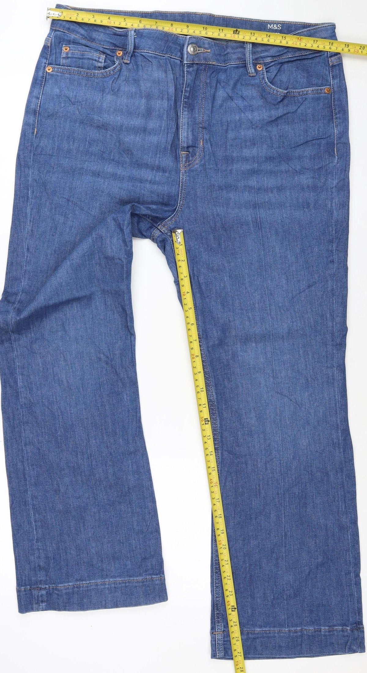 Marks and Spencer Women’s Blue Flare Jeans Size 18 Short