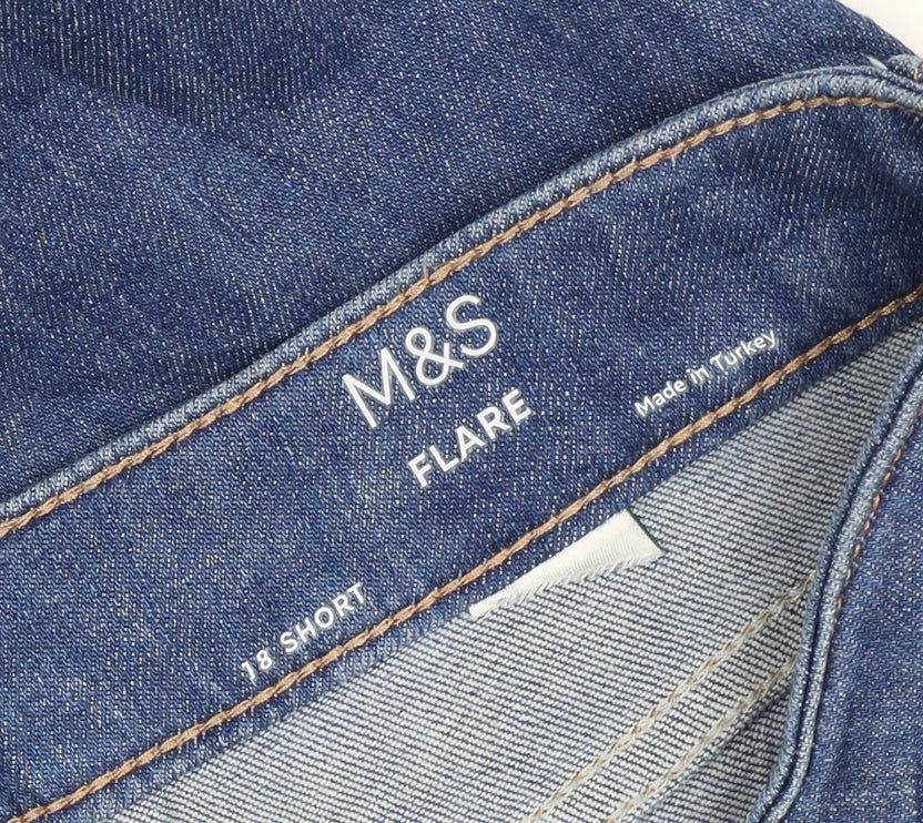 Marks and Spencer Women’s Blue Flare Jeans Size 18 Short