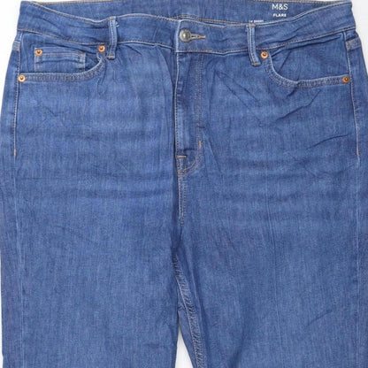Marks and Spencer Women’s Blue Flare Jeans Size 18 Short