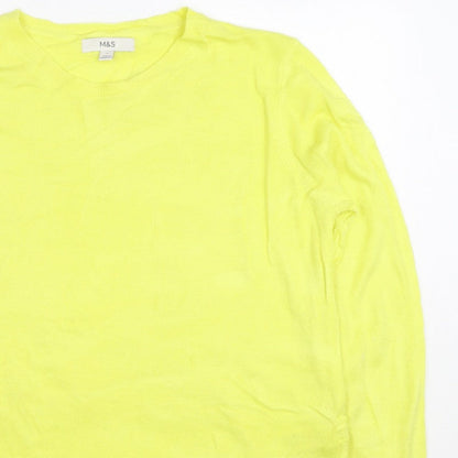 Marks and Spencer Women Yellow Size 16 Crew Neck Lightweight Jumper