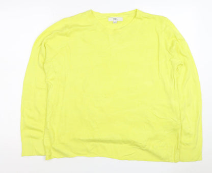 Marks and Spencer Women Yellow Size 16 Crew Neck Lightweight Jumper