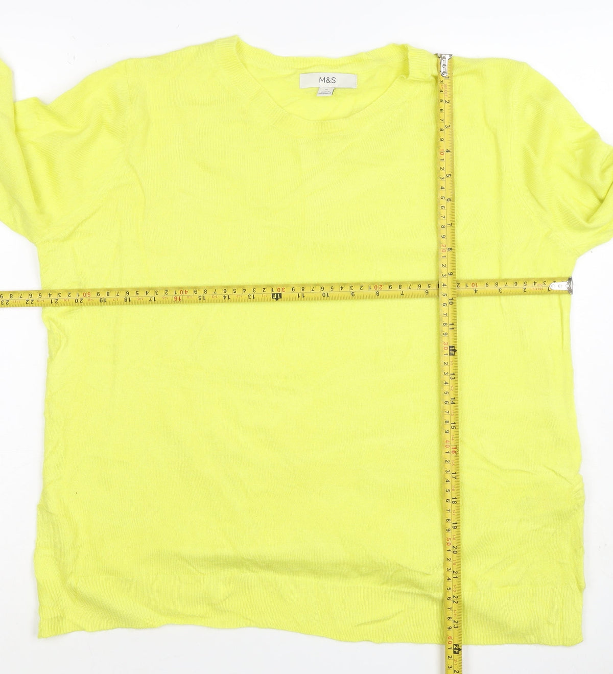 Marks and Spencer Women Yellow Size 16 Crew Neck Lightweight Jumper