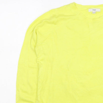 Marks and Spencer Women Yellow Size 16 Crew Neck Lightweight Jumper