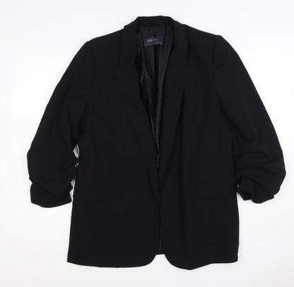 M&S Collection Women’s Black UK 12 Long Lined Notch Lapel Blazer
