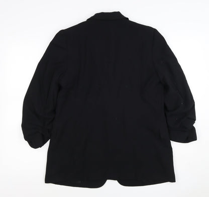 M&S Collection Women’s Black UK 12 Long Lined Notch Lapel Blazer