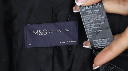 M&S Collection Women’s Black UK 12 Long Lined Notch Lapel Blazer
