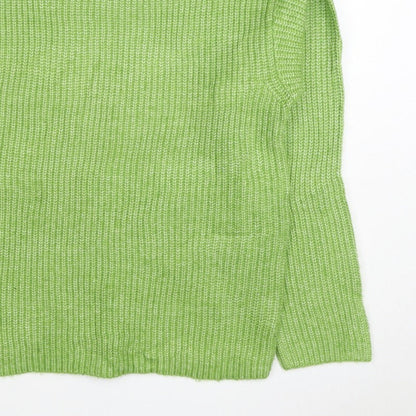 Marks and Spencer Women Green M Crew Neck Chunky Knit Jumper