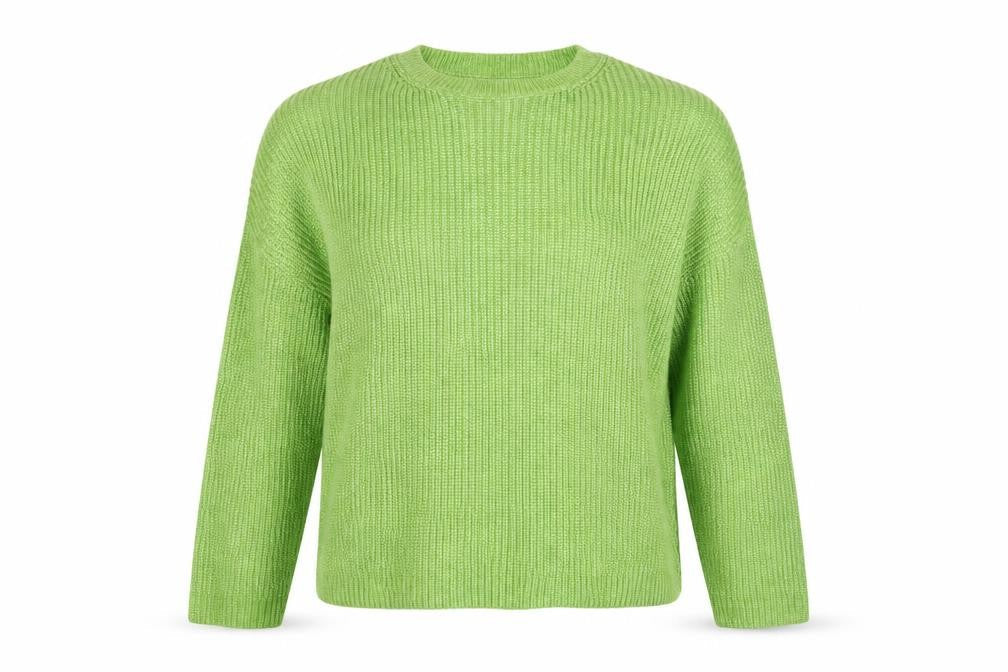 Marks and Spencer Women Green M Crew Neck Chunky Knit Jumper