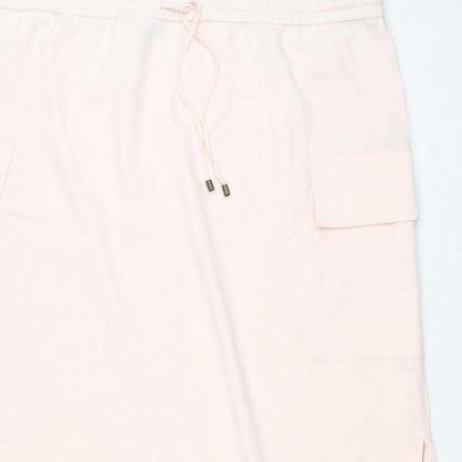 M&S Women Pink UK 22 Plus Cargo Long Drawstring Skirt