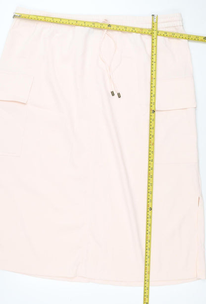 M&S Women Pink UK 22 Plus Cargo Long Drawstring Skirt