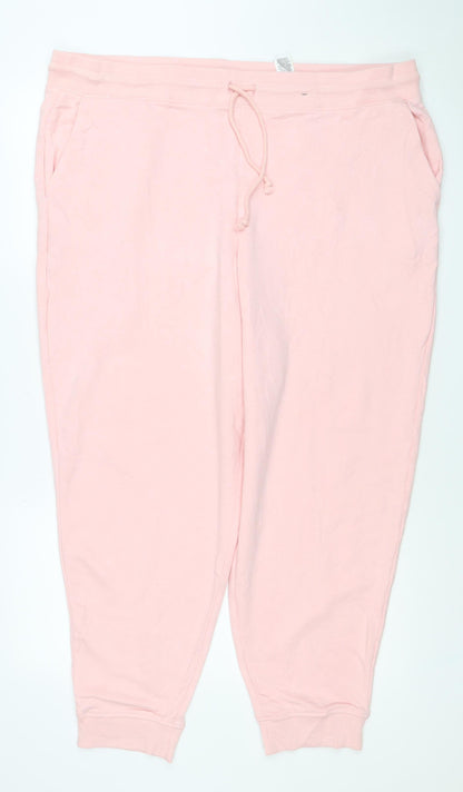 Marks & Spencer Women Pink Size 22 Regular Jogger Sweatpants Drawstring