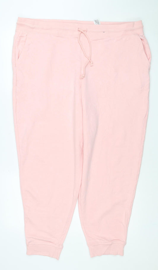 Marks & Spencer Women Pink Size 22 Regular Jogger Sweatpants Drawstring