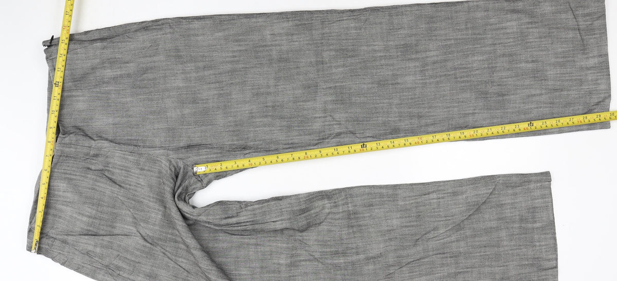 Jigsaw Women Grey Linen Straight Leg Dress Trousers UK 12