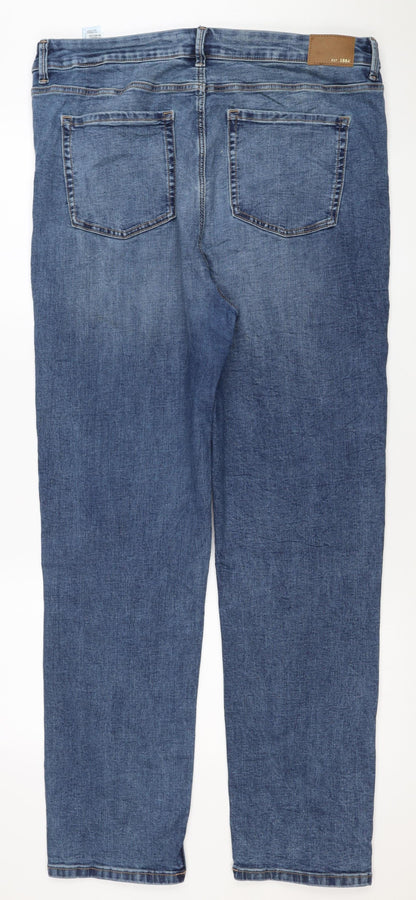Marks and Spencer Women Blue UK 18 Long Sienna Supersoft Straight Jeans