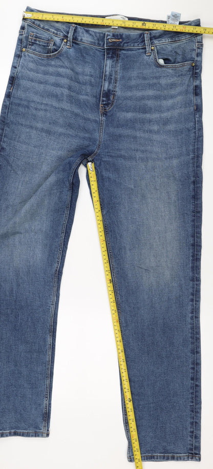 Marks and Spencer Women Blue UK 18 Long Sienna Supersoft Straight Jeans