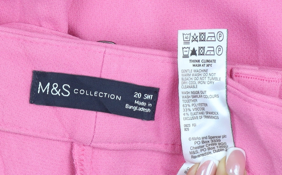 Marks & Spencer Women Pink Size 20 Wide Leg Tailored Trousers