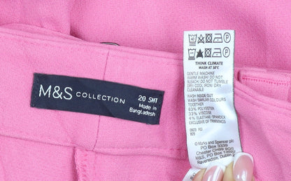 Marks & Spencer Women Pink Size 20 Wide Leg Tailored Trousers