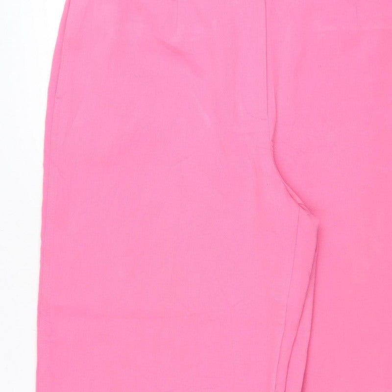 Marks & Spencer Women Pink Size 20 Wide Leg Tailored Trousers