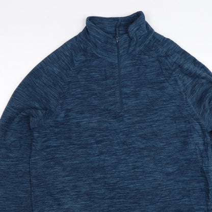Mountain Warehouse Men's Blue S Pullover 1/4 Zip Fleece Sweatshirt