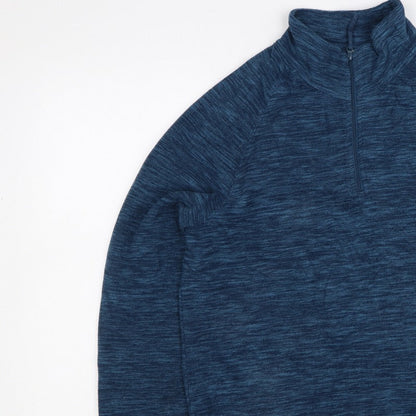 Mountain Warehouse Men's Blue S Pullover 1/4 Zip Fleece Sweatshirt